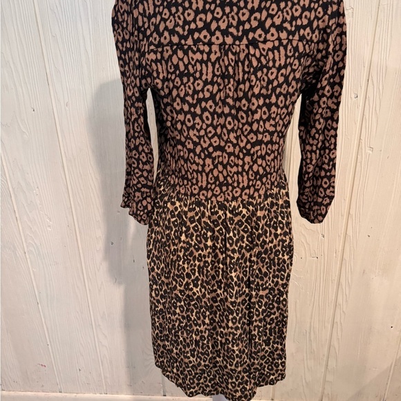 Maeve Juno leopard print 3/4 sleeve dress, sz Small - Picture 7 of 12